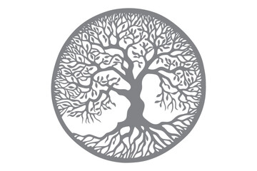 Round Tree vector cut file, tree decor 