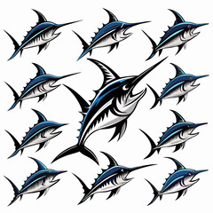 ]seamless pattern with fish, seamless pattern of fish, seamless pattern with black and white fish