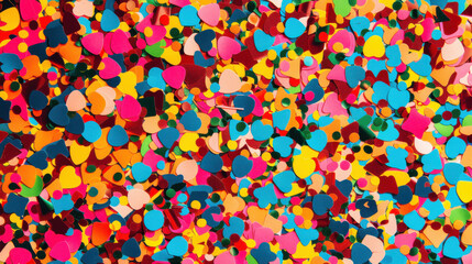 Abstract confetti pattern with bright colors