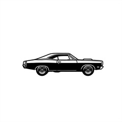 muscle car silhouette simple logo vector