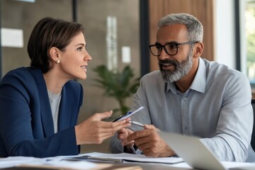 Expert Financial Adviser Providing Insight on Retirement Funds to Client in Profile View