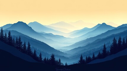 Obraz premium Serene Mountain Landscape