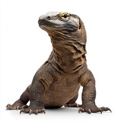 Obraz premium Komodo Dragon Posing on White Background