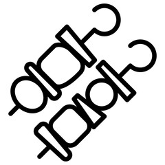 BBQ icon in thin line style vector illustration graphic design