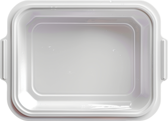 White plastic box top view isolated on transparent background. PNG