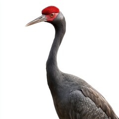 Fototapeta premium Sarus Crane Standing Against White Background