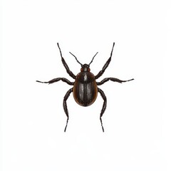 Isolated Tick on White Background Captured in High Detail