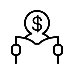 Business education icon in thin line style vector illustration graphic design