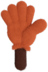 3D groovy wool hand in cartoon style