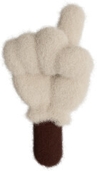 3D groovy wool hand in cartoon style