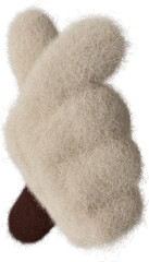 3D groovy wool heart hand in cartoon style