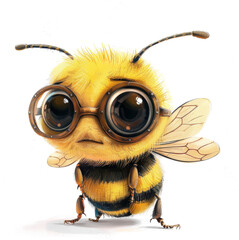 Fototapeta premium Cute bee wearing glasses