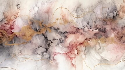 A sophisticated 4K wallpaper showcasing a refined alcohol ink background with a blend of soft pastel colors.