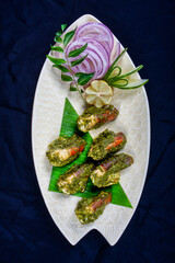 Green Coriander Chilli Prawns