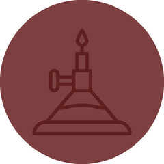 Burner Vector Line Maroon Circle Maroon