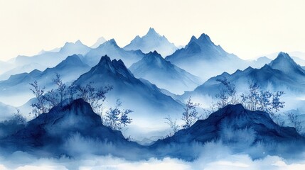 Tranquil Blue Mountainscape