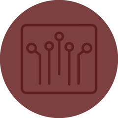 Electronic Circuit Vector Line Maroon Circle Maroon