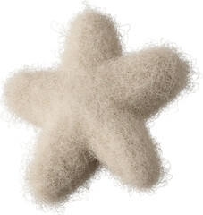 3D groovy wool white star in cartoon style