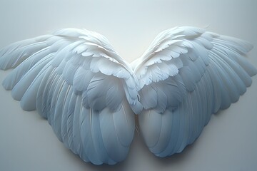 Fototapeta premium Delicate Feathers Floating in Ethereal White Backdrop