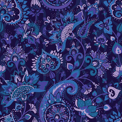 Paisley Garden. Seamless pattern in oriental style with decorative elements in paisley style.