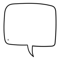 Hand drawn cartoon doodle empty speech bubble on white background.