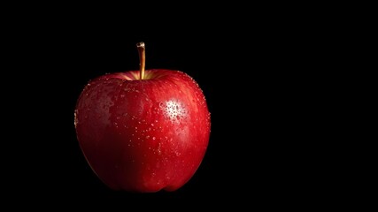 Red apple isolated onblack background, full depth of field, red apple isolated on white, Red Apple on wooden Table