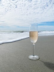 champagne on the beach