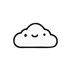 cute cartoon cloud character vector illustration template design