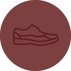 Boot Vector Line Maroon Circle Maroon