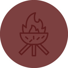 Bonfire Vector Line Maroon Circle Maroon