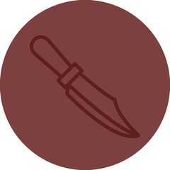 Knife Vector Line Maroon Circle Maroon