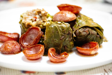 Typical Ukrainian food known as holupti, cabbage stuffed with rice and meat. Cabbage roll
