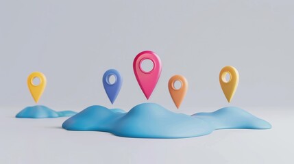 3D navigation icon depicting a route on a digital map, symbolizing travel and direction in modern technology