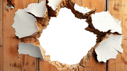 Hole in wood panel