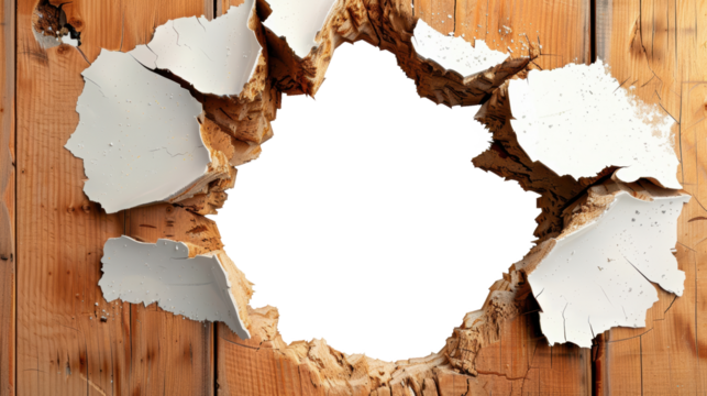 Hole in wood panel