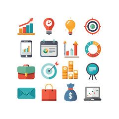 Business or organization management icon set