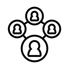 Social network icon in thin line style vector illustration graphic design