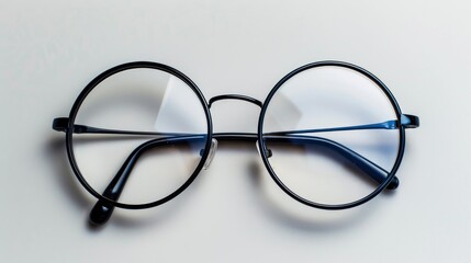 Black glasses displayed on white background