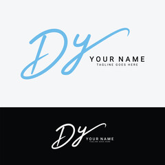 D, Y, DY Initial letter logo. Alphabet DY Handwritten Signature logo