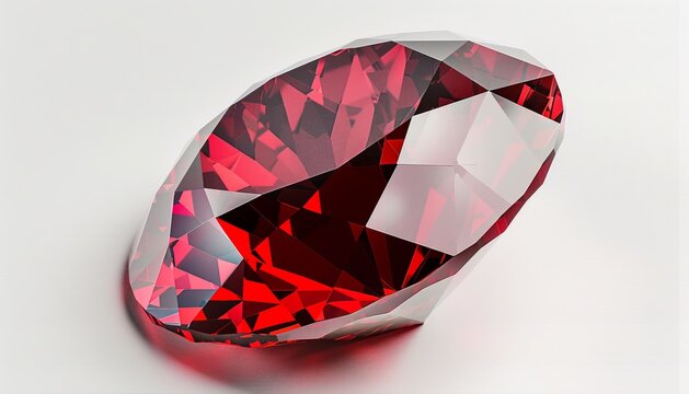 Capturing the beauty of a red gemstone, a ruby stone, isolated on a transparent background