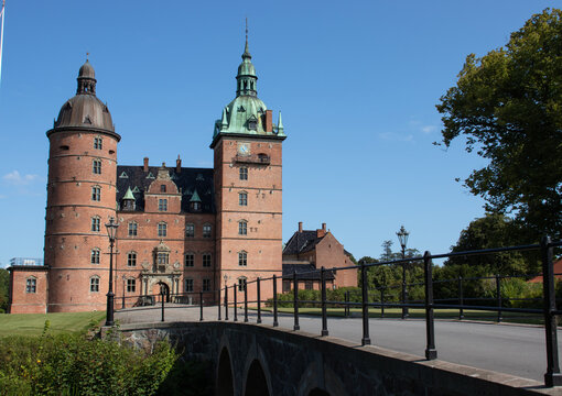 Castle of Vallo, Denmark on a sunny summer day.