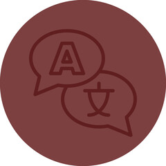 Translator Vector Line Maroon Circle Maroon