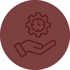 Time Management Vector Line Maroon Circle Maroon