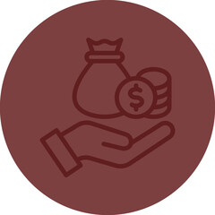 Finance Vector Line Maroon Circle Maroon