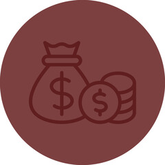 Budget Vector Line Maroon Circle Maroon