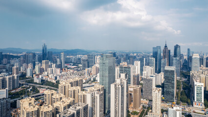 Aerial photography of Guangzhou city center skyline