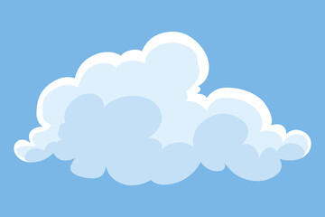 Cloud icon. Abstract white cloudscape icon symbol. Shapes in flat style. Vector cloudy design element