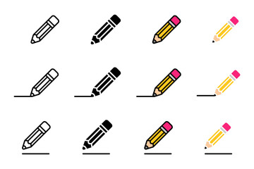 Pencil icon set. Edit icon vector. Draw symbol.