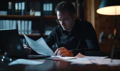 Accountant working on financial statements