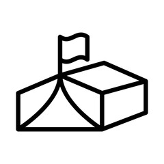 Barrack icon in thin line style vector illustration graphic design